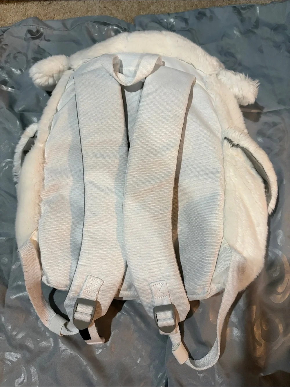 Lands' End Plush Cream Bear Kids Backpack
